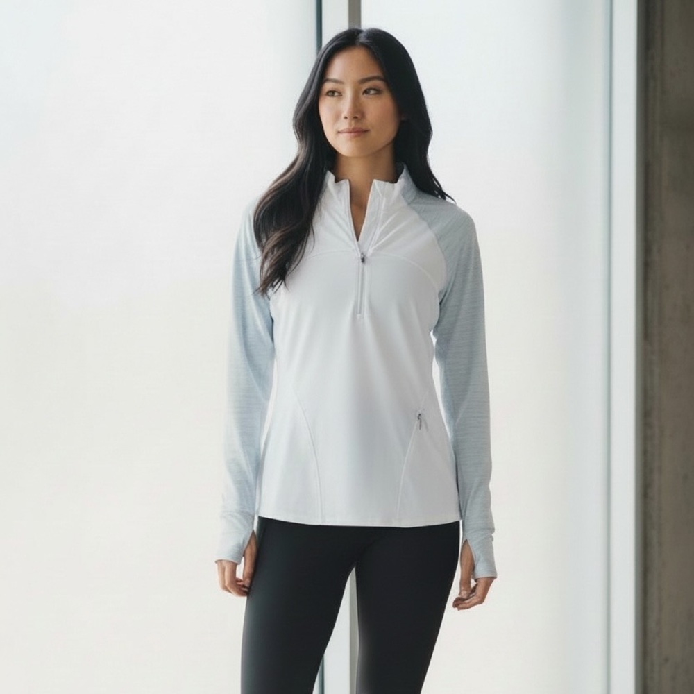 Athleta Women’s large Pullover Long Sleeve Grey Pull Over Active Jacket